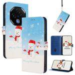 For UMIDIGI G100 Pro Christmas Series Buckle Leather Phone Case with Hand Strap(Snowflake Snowman)