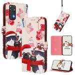 For Redmi Note 11 / 11S / 12S 4G Global Christmas Series Buckle Leather Phone Case with Hand Strap(Christmas Animals)