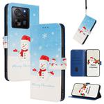 For Xiaomi 13T / 13T Pro / Redmi K60 Ultra 5G Christmas Series Buckle Leather Phone Case with Hand Strap(Snowflake Snowman)