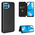 For OPPO F17 Pro / A93 / Reno4 Lite Carbon Fiber Texture Horizontal Flip TPU + PC + PU Leather Case with Card Slot(Black)