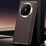 For Huawei Mate X6 Folding Shaft Skin Feel Leather Texture Cooling MagSafe Phone Case(Brown)