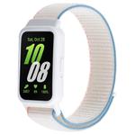 For Samsung Galaxy Fit 3 xDfind Watch Frame Integrated Nylon Hook and Loop Fastener Watch Band(Milky White)