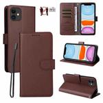 For iPhone 12 mini Litchi Texture RFID Blocking 3-Card Wallet Leather Phone Case(Brown)