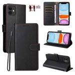 For iPhone 11 Litchi Texture RFID Blocking 3-Card Wallet Leather Phone Case(Black)