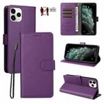 For iPhone 11 Pro Litchi Texture RFID Blocking 3-Card Wallet Leather Phone Case(Purple)