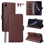 For iPhone XR Litchi Texture RFID Blocking 3-Card Wallet Leather Phone Case(Brown)