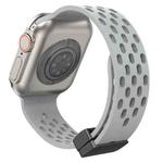 For Apple Watch 38 / 40 / 41 / S10 42mm xDfind Magnetic Clasp Silicone Watch Band(Cloudy Gray)