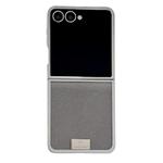 For Samsung Galaxy Z Flip5 Plating Frame Glitter Paper Nameplate Full Coverage Phone Case(Black)