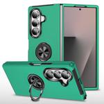 For Samsung Galaxy Z Fold7 5G PC + TPU Magnetic Phone Case with Invisible Ring Holder(Dark Green)