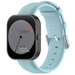 20mm Round Tail Genuine Leather Watch Band(Light Blue)