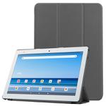 For Sharp Dtab D-41A uster Texture Smart PU Leather Case with Sleep / Wake-up Function & 3-Fold Holder(Grey)