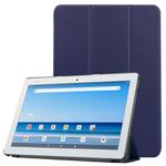 For Sharp Dtab D-41A uster Texture Smart PU Leather Case with Sleep / Wake-up Function & 3-Fold Holder(Dark Blue)