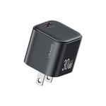 USAMS CC269 30W GaN USB-C / Type-C Port Mini Fast Charger, Plug:US Plug(Black)