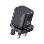 USAMS CC274 20W GaN USB-C / Type-C Port Mini Fast Charger, Plug:UK Plug(Black)