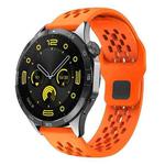 20mm xDfind Flat Head Breathable Hole Black Buckle Silicone Watch Band(Orange)