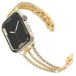 For Apple Watch 42 / 44 / 45 / 46 / 49mm xDfind Three Diamond Metal Watch Band(Gold)