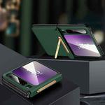 For Huawei Pura X SULADA Lychee Texture Invisible Holder Leather Back Cover Phone Case(Green)