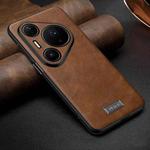 For Huawei Pura 80 Ultra 5G SULADA Shockproof TPU Hybrid Handmade Leather Precise Hole Phone Case(Brown)