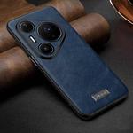 For Huawei Pura 80 Ultra 5G SULADA Shockproof TPU Hybrid Handmade Leather Precise Hole Phone Case(Blue)