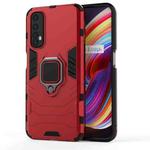 For OPPO Realme 7 PC + TPU Shockproof Protective Case with Magnetic Ring Holder(Red)