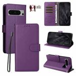 For Google Pixel 8 Pro Litchi Texture RFID Blocking 3-Card Wallet Leather Phone Case(Purple)