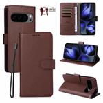 For Google Pixel 9 / 9 Pro / 10 / 10 Pro Litchi Texture RFID Blocking 3-Card Wallet Leather Phone Case(Brown)