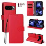 For Google Pixel 9 / 9 Pro / 10 / 10 Pro Litchi Texture RFID Blocking 3-Card Wallet Leather Phone Case(Red)