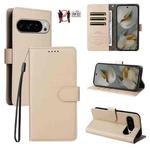 For Google Pixel 9 Pro XL / 10 Pro XL Litchi Texture RFID Blocking 3-Card Wallet Leather Phone Case(Beige)