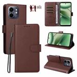 For Infinix Hot 50i / Smart 9 Litchi Texture RFID Blocking 3-Card Wallet Leather Phone Case(Brown)