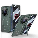 For vivo X Fold5 GKK Privacy Integrated MagSafe Magnetic All-Inclusive Phone Case with Holder(Night Green)