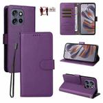 For Motorola Edge 50 Neo / ThinkPhone 25 Litchi Texture RFID Blocking 3-Card Wallet Leather Phone Case(Purple)