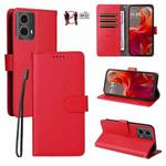 For Motorola Moto G85 5G / S50 Neo Litchi Texture RFID Blocking 3-Card Wallet Leather Phone Case(Red)