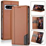 For Google Pixel 8 Pro N.BEKUS P3 RFID Stitching Magnetic Flip Leather Phone Case(Brown)