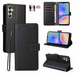 For Samsung Galaxy A05s Litchi Texture RFID Blocking 3-Card Wallet Leather Phone Case(Black)