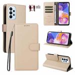 For Samsung Galaxy A23 4G / 5G / F23 Litchi Texture RFID Blocking 3-Card Wallet Leather Phone Case(Beige)