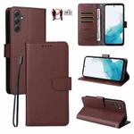 For Samsung Galaxy A54 5G Litchi Texture RFID Blocking 3-Card Wallet Leather Phone Case(Brown)