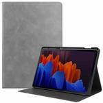For Samsung Galaxy Tab S8+ / Tab S8 Plus /  Tab S7 FE / Tab S7+ T970 Cowhide Texture TPU Tablet Horizontal Flip Leather Case with Holder & Sleep / Wake-Up Function & Pen Slot(Grey)