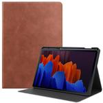 For Samsung Galaxy Tab S8+ / Tab S8 Plus /  Tab S7 FE / Tab S7+ T970 Cowhide Texture TPU Tablet Horizontal Flip Leather Case with Holder & Sleep / Wake-Up Function & Pen Slot(Brown)