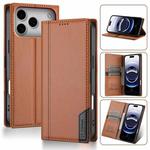For iPhone 17 Pro Max N.BEKUS P3 RFID Stitching Magnetic Flip Leather Phone Case(Brown)