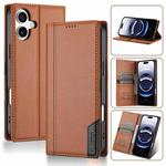 For iPhone 17 N.BEKUS P3 RFID Stitching Magnetic Flip Leather Phone Case(Brown)