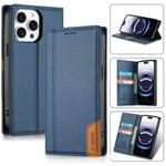 For iPhone 13 Pro N.BEKUS P3 RFID Stitching Magnetic Flip Leather Phone Case(Blue)