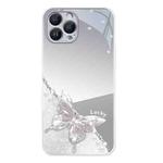 For iPhone 14 Pro Metallic Mirror Finish Butterfly Pattern Phone Case(Silver)