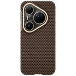 For Huawei Pura 80 Ultra 5G Metal Frame Nanofiber MagSafe Magnetic Phone Case(Gold)