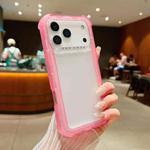 For iPhone 17 Pro Max Transparent Matte TPU Hybrid PC 3-in-1 Phone Case(Pink)