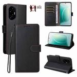 For Honor 300 Litchi Texture RFID Blocking 3-Card Wallet Leather Phone Case(Black)