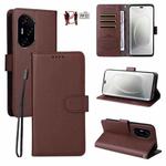 For Honor 300 Pro / 300 Ultra Litchi Texture RFID Blocking 3-Card Wallet Leather Phone Case(Brown)