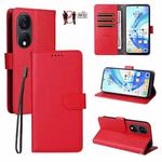 For Honor X7b 4G / 90 Smart 5G Litchi Texture RFID Blocking 3-Card Wallet Leather Phone Case(Red)