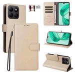 For Honor X8b Litchi Texture RFID Blocking 3-Card Wallet Leather Phone Case(Beige)