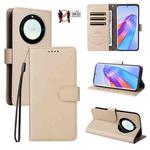 For Honor X9a 5G / X40 5G / Magic5 Lite Litchi Texture RFID Blocking 3-Card Wallet Leather Phone Case(Beige)