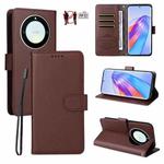 For Honor X9a 5G / X40 5G / Magic5 Lite Litchi Texture RFID Blocking 3-Card Wallet Leather Phone Case(Brown)